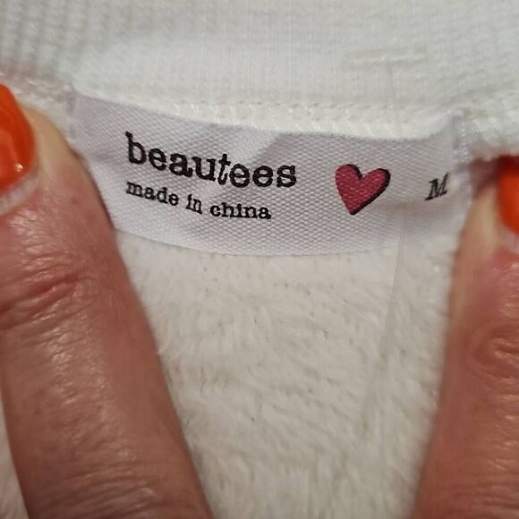 beautees for Nordstrom Big Girls Rainbow Kitty Sweatshirt Ivory Medium (10/12) - Picture 4 of 7